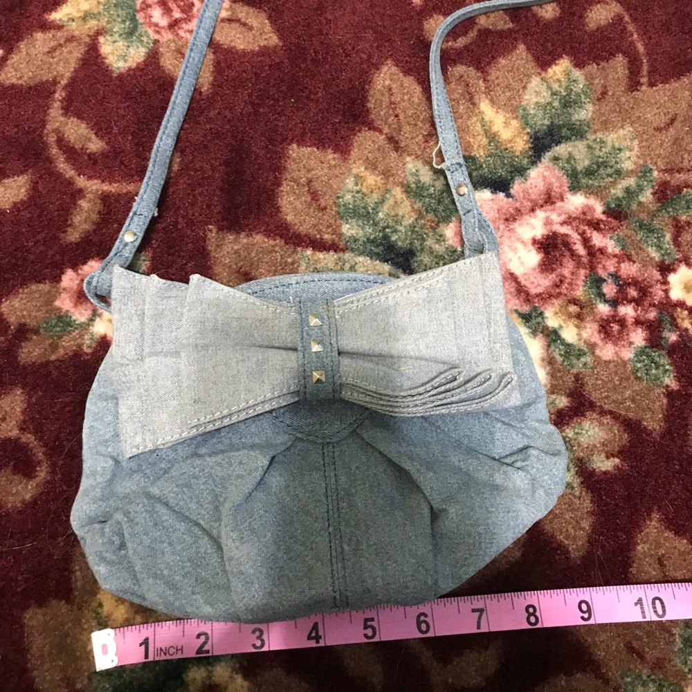 Material Girl denim crossbody bag